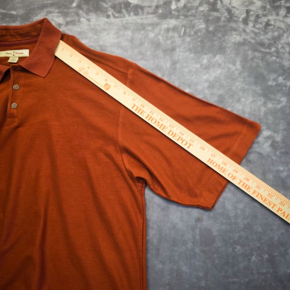 Tommy Bahama Men's Polo Shirt XL Orange/Rust Short Sleeve Pique - Picture 9 of 11